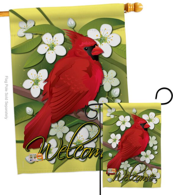 Cardinal - Birds Garden Friends Vertical Impressions Decorative Flags HG105032 Made In USA - Image 3