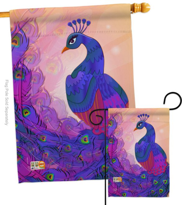 Beautiful Peafowl - Birds Garden Friends Vertical Impressions Decorative Flags HG192123 Made In USA - Image 3
