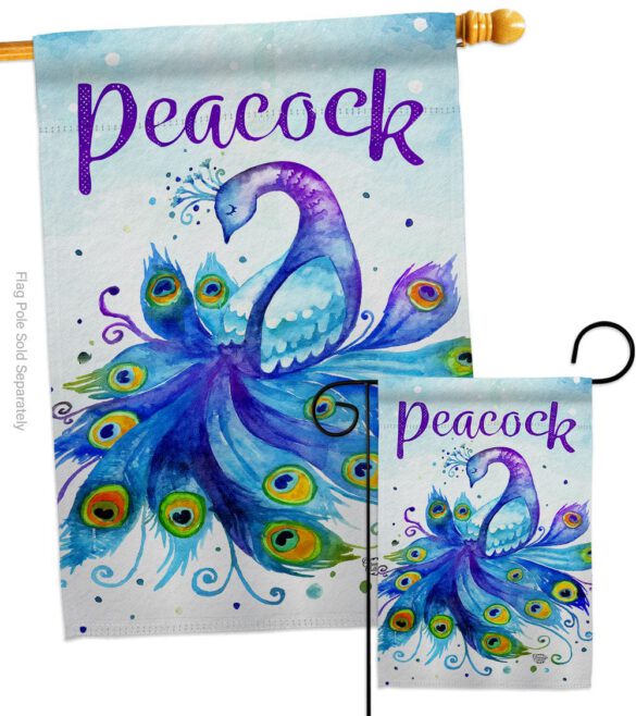 Beautiful Peacock - Birds Garden Friends Vertical Impressions Decorative Flags HG192568 Made In USA - Image 3
