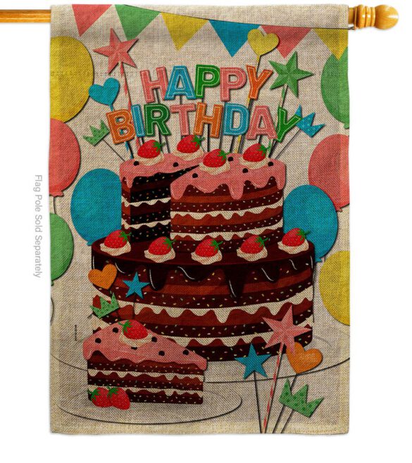 Birthday Wish - Party Celebration Special Occasion Vertical Impressions Decorative Flags HG120259 Made In USA - Image 23