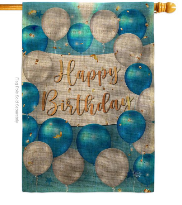 Birthday Balloons - Party Celebration Special Occasion Vertical Impressions Decorative Flags HG190055 Made In USA - Image 23