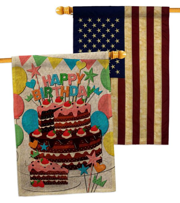 Birthday Wish - Party Celebration Special Occasion Vertical Impressions Decorative Flags HG120259 Made In USA - Image 29