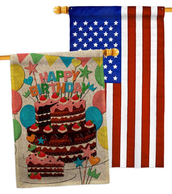 Birthday Wish - Party Celebration Special Occasion Vertical Impressions Decorative Flags HG120259 Made In USA - Image 31