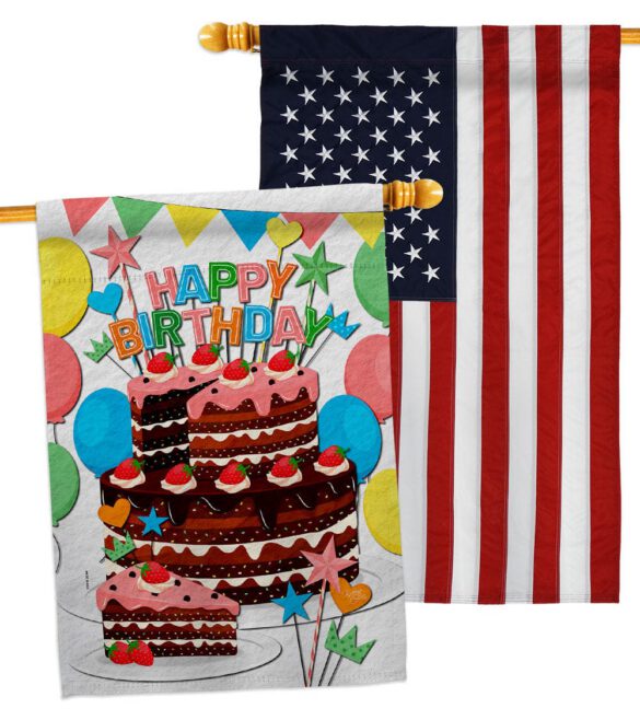 Birthday Wish - Party Celebration Special Occasion Vertical Impressions Decorative Flags HG120259 Made In USA - Image 15