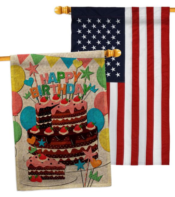 Birthday Wish - Party Celebration Special Occasion Vertical Impressions Decorative Flags HG120259 Made In USA - Image 36