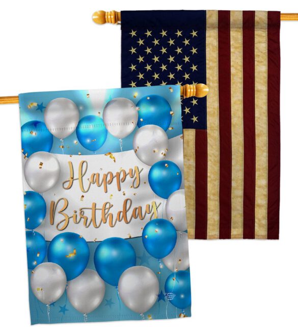 Birthday Balloons - Party Celebration Special Occasion Vertical Impressions Decorative Flags HG190055 Made In USA - Image 8
