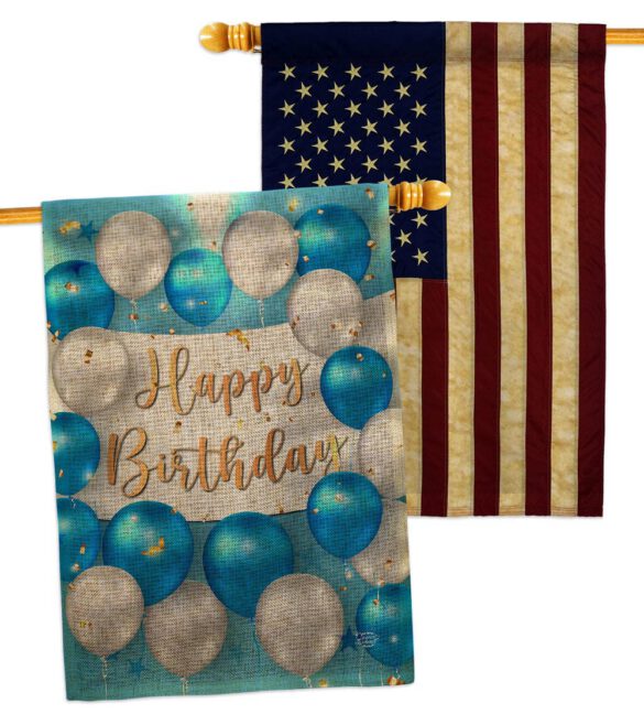 Birthday Balloons - Party Celebration Special Occasion Vertical Impressions Decorative Flags HG190055 Made In USA - Image 29