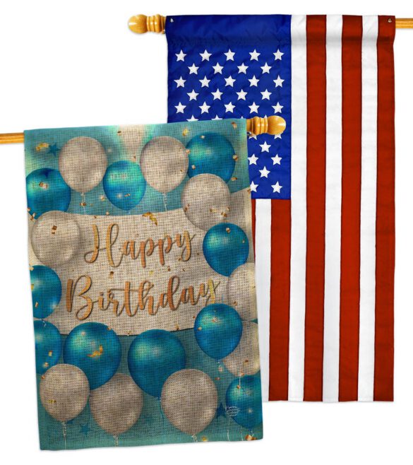 Birthday Balloons - Party Celebration Special Occasion Vertical Impressions Decorative Flags HG190055 Made In USA - Image 31