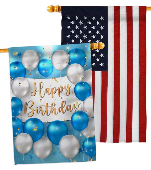 Birthday Balloons - Party Celebration Special Occasion Vertical Impressions Decorative Flags HG190055 Made In USA - Image 15