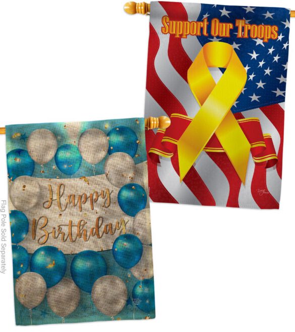 Birthday Balloons - Party Celebration Special Occasion Vertical Impressions Decorative Flags HG190055 Made In USA - Image 35