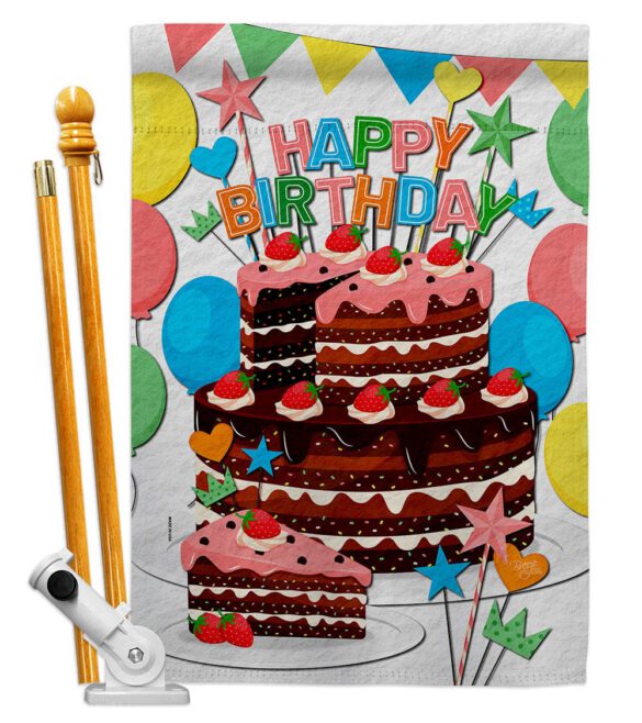 Birthday Wish - Party Celebration Special Occasion Vertical Impressions Decorative Flags HG120259 Made In USA - Image 5
