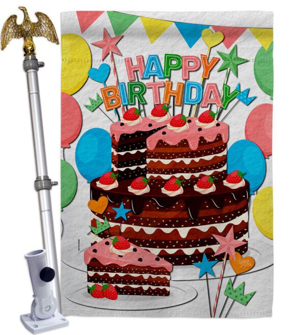 Birthday Wish - Party Celebration Special Occasion Vertical Impressions Decorative Flags HG120259 Made In USA - Image 20