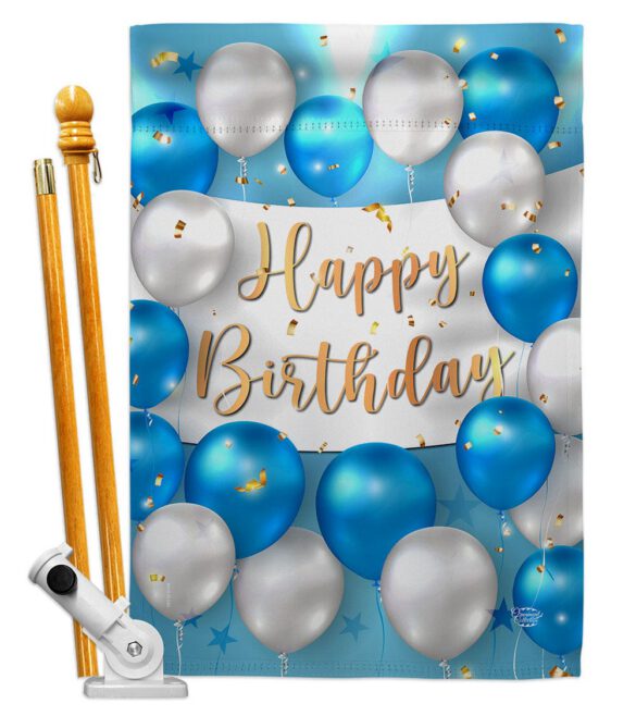 Birthday Balloons - Party Celebration Special Occasion Vertical Impressions Decorative Flags HG190055 Made In USA - Image 5