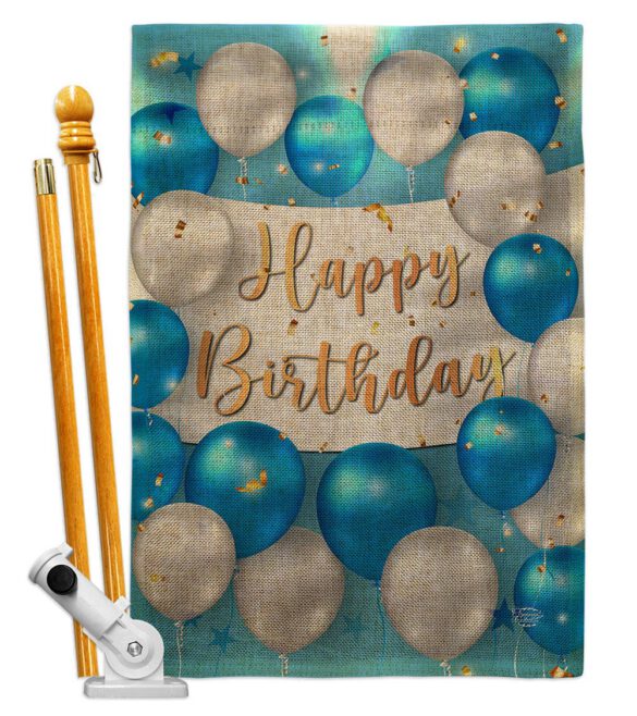 Birthday Balloons - Party Celebration Special Occasion Vertical Impressions Decorative Flags HG190055 Made In USA - Image 26