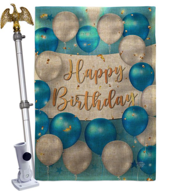 Birthday Balloons - Party Celebration Special Occasion Vertical Impressions Decorative Flags HG190055 Made In USA - Image 41