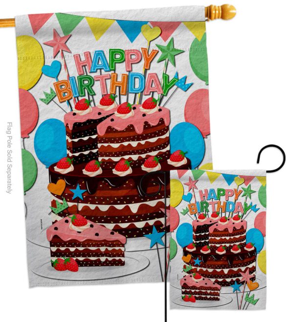 Birthday Wish - Party Celebration Special Occasion Vertical Impressions Decorative Flags HG120259 Made In USA - Image 3