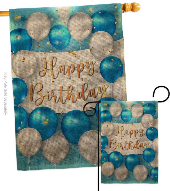 Birthday Balloons - Party Celebration Special Occasion Vertical Impressions Decorative Flags HG190055 Made In USA - Image 24