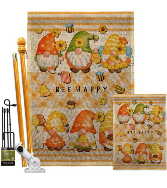 Bees Gnomes - Bugs & Frogs Garden Friends Vertical Impressions Decorative Flags HG104136 Made In USA - Image 16