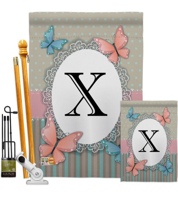 Butterflies X Initial - Bugs & Frogs Garden Friends Vertical Impressions Decorative Flags HG130154 Made In USA - Image 6
