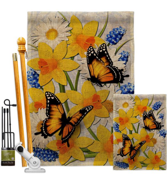 Daffodil & Butterflies - Bugs & Frogs Garden Friends Vertical Impressions Decorative Flags HG192670 Made In USA - Image 18