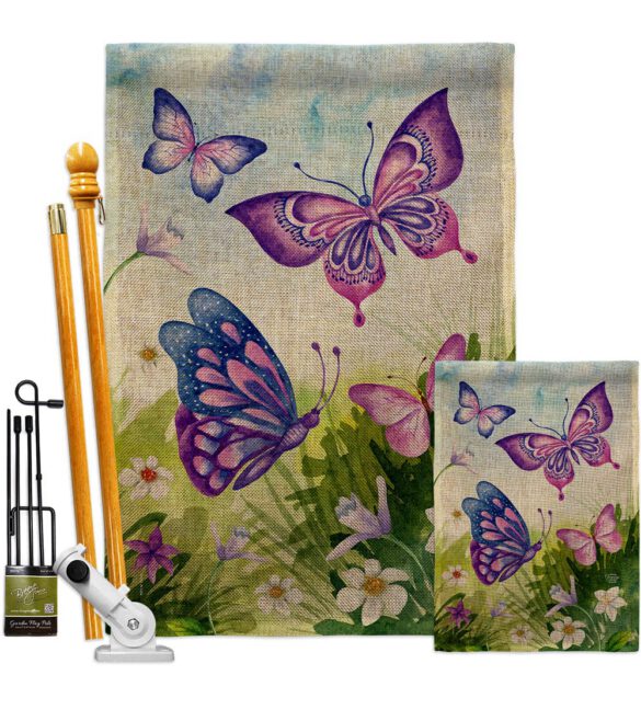 Butterflies Field - Bugs & Frogs Garden Friends Vertical Impressions Decorative Flags HG192698 Made In USA - Image 18