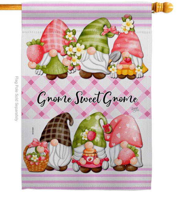 Gnome Sweet Gnome - Bugs & Frogs Garden Friends Vertical Impressions Decorative Flags HG104138 Made In USA - Image 2