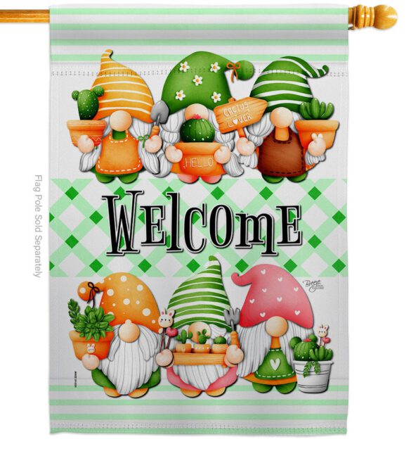 Cactus Gnome - Bugs & Frogs Garden Friends Vertical Impressions Decorative Flags HG104153 Made In USA - Image 2