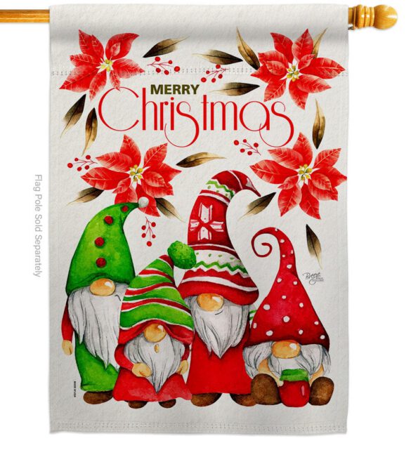 Christmas Gnome Family - Bugs & Frogs Garden Friends Vertical Impressions Decorative Flags HG104166 Made In USA - Image 2