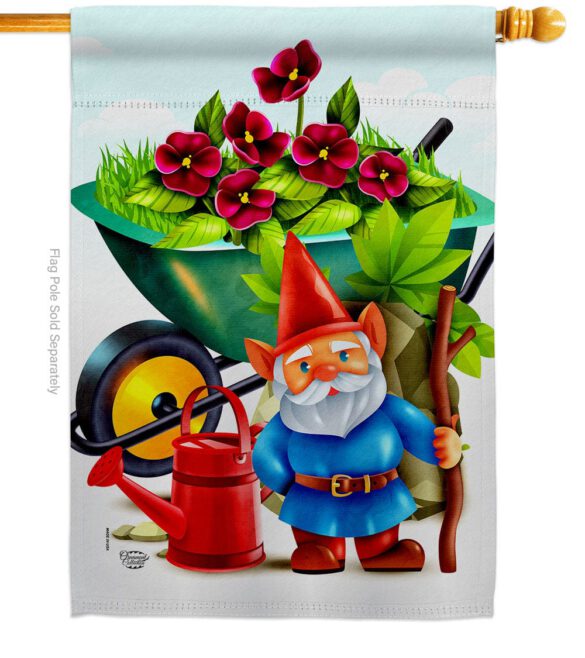 Garden Gnome - Bugs & Frogs Garden Friends Vertical Impressions Decorative Flags HG192457 Made In USA - Image 2