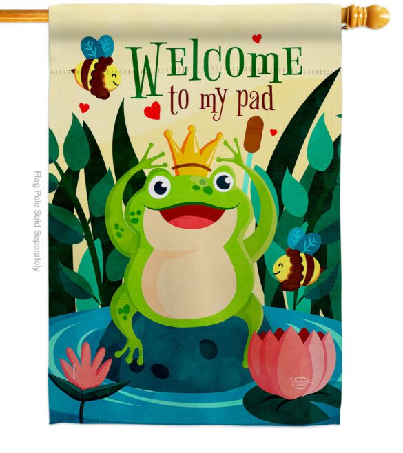 Frog Welcome - Bugs & Frogs Garden Friends Vertical Impressions Decorative Flags HG192582 Made In USA - Image 2
