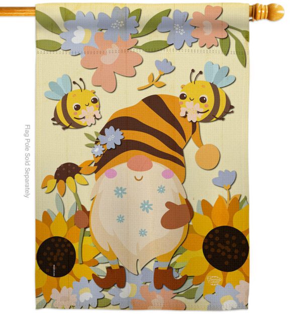 Blooming Gnome - Bugs & Frogs Garden Friends Vertical Impressions Decorative Flags HG192669 Made In USA - Image 2