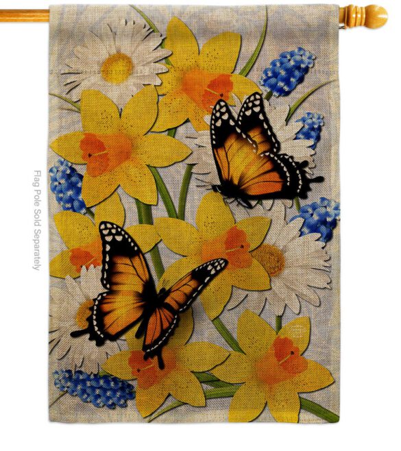 Daffodil & Butterflies - Bugs & Frogs Garden Friends Vertical Impressions Decorative Flags HG192670 Made In USA - Image 14