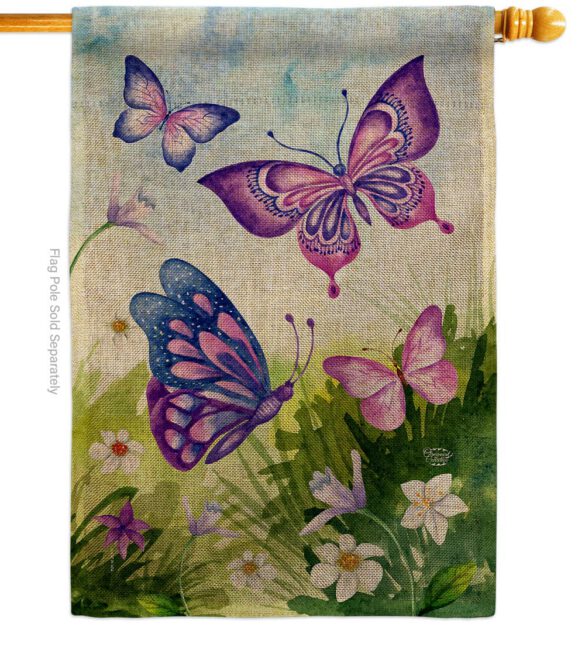 Butterflies Field - Bugs & Frogs Garden Friends Vertical Impressions Decorative Flags HG192698 Made In USA - Image 14