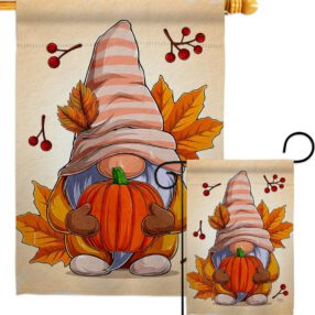 Autumn Gnome - Bugs & Frogs Garden Friends Vertical Impressions Decorative Flags HG104163 Made In USA
