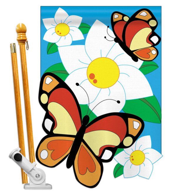 Butterflies - Bugs & Frogs Garden Friends Vertical Applique Decorative Flags HG104037 - Image 9