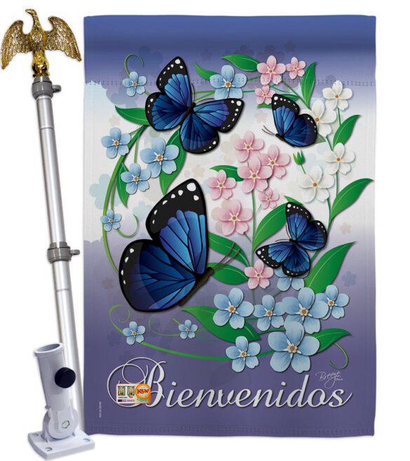 Bienvenidos Mariposas Celestes - Bugs & Frogs Garden Friends Vertical Impressions Decorative Flags HG104073 Made In USA - Image 13