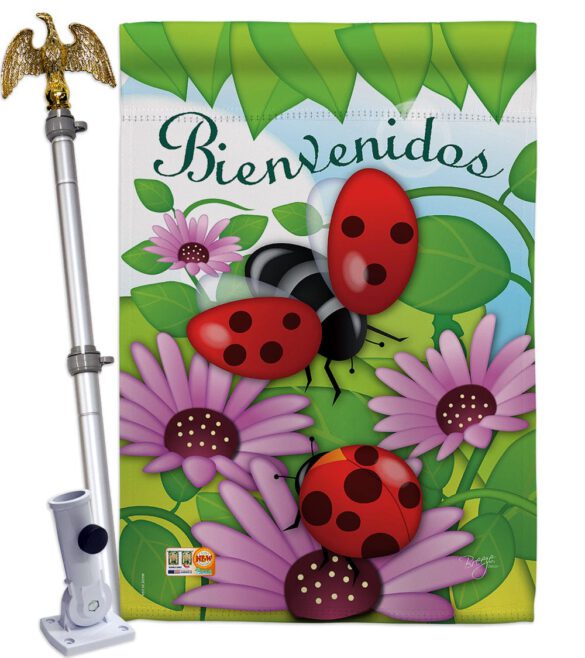 Bienvenidos Tortolitas - Bugs & Frogs Garden Friends Vertical Impressions Decorative Flags HG104074 Imported - Image 13
