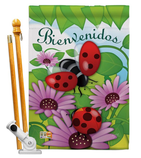 Bienvenidos Tortolitas - Bugs & Frogs Garden Friends Vertical Impressions Decorative Flags HG104074 Imported - Image 5