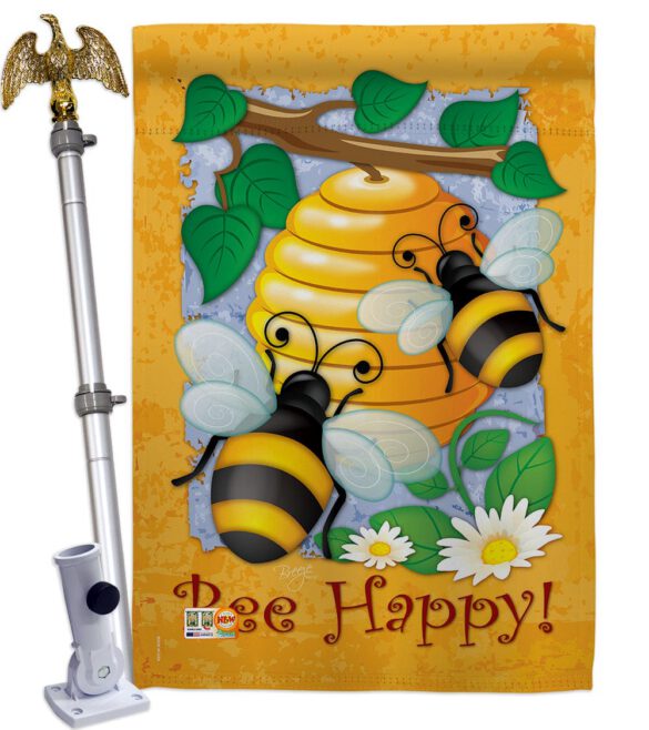 Bee Happy - Bugs & Frogs Garden Friends Vertical Impressions Decorative Flags HG104077 Made In USA - Image 13