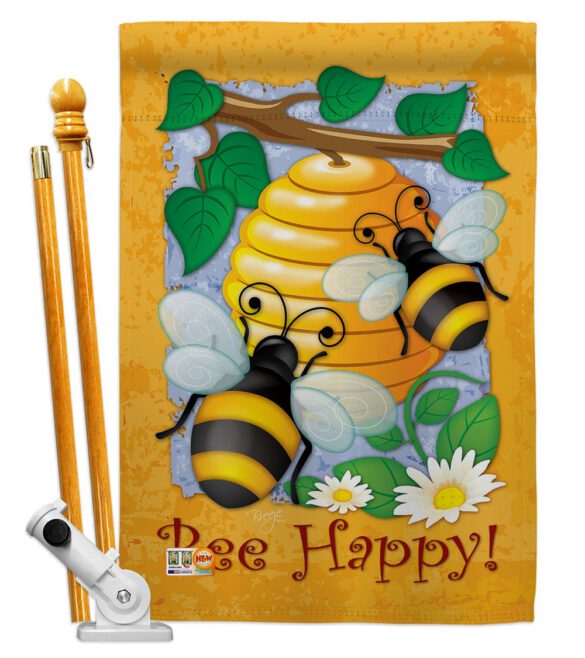Bee Happy - Bugs & Frogs Garden Friends Vertical Impressions Decorative Flags HG104077 Made In USA - Image 5