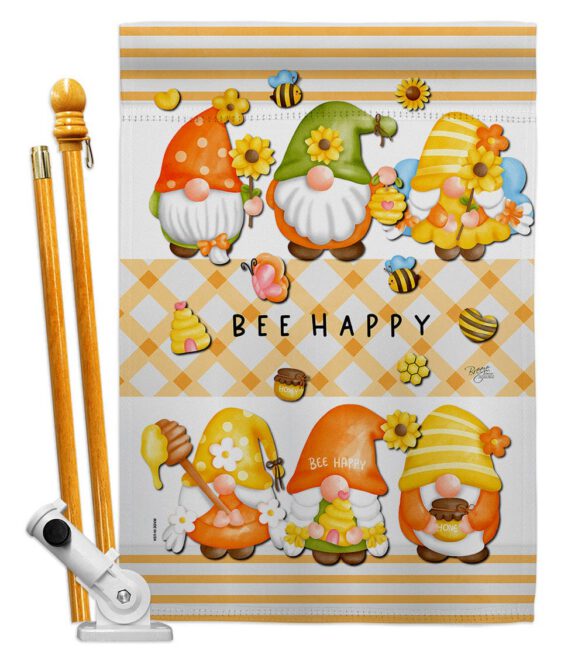 Bees Gnomes - Bugs & Frogs Garden Friends Vertical Impressions Decorative Flags HG104136 Made In USA - Image 5