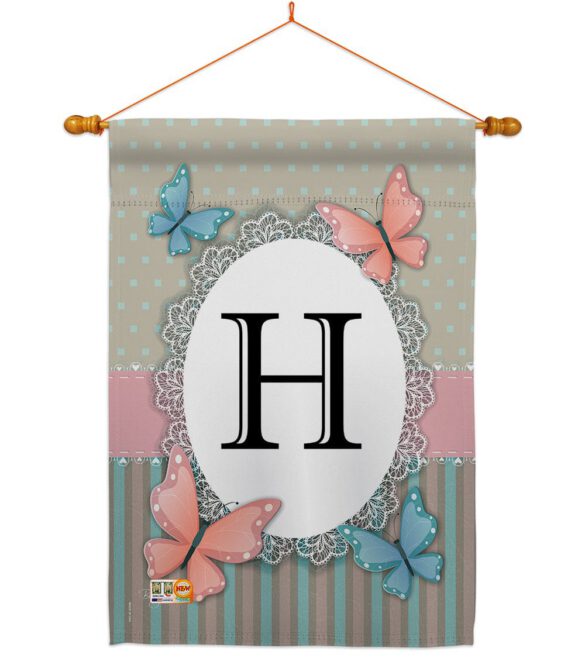 Butterflies H Initial - Bugs & Frogs Garden Friends Vertical Impressions Decorative Flags HG130138 Made In USA - Image 14