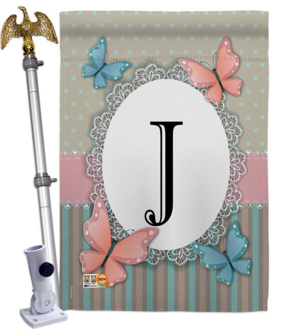Butterflies J Initial - Bugs & Frogs Garden Friends Vertical Impressions Decorative Flags HG130140 Made In USA - Image 13