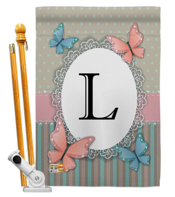 Butterflies L Initial - Bugs & Frogs Garden Friends Vertical Impressions Decorative Flags HG130142 Made In USA - Image 5