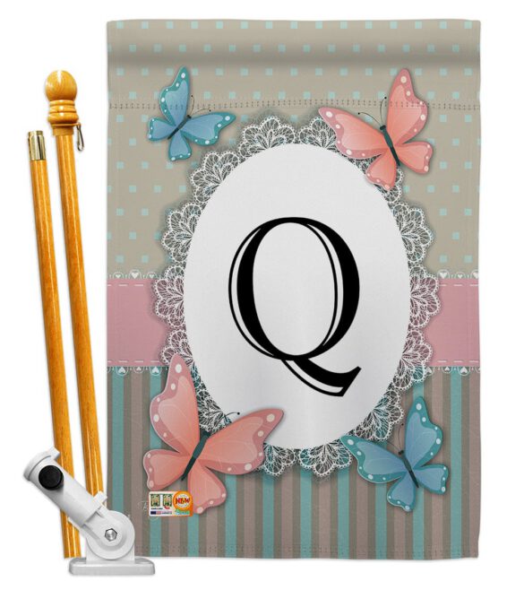 Butterflies Q Initial - Bugs & Frogs Garden Friends Vertical Impressions Decorative Flags HG130147 Made In USA - Image 5