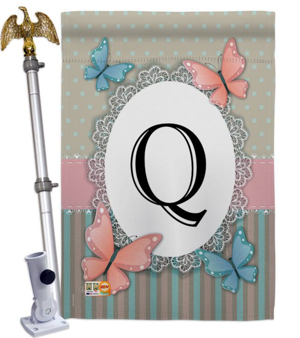 Butterflies Q Initial - Bugs & Frogs Garden Friends Vertical Impressions Decorative Flags HG130147 Made In USA - Image 13
