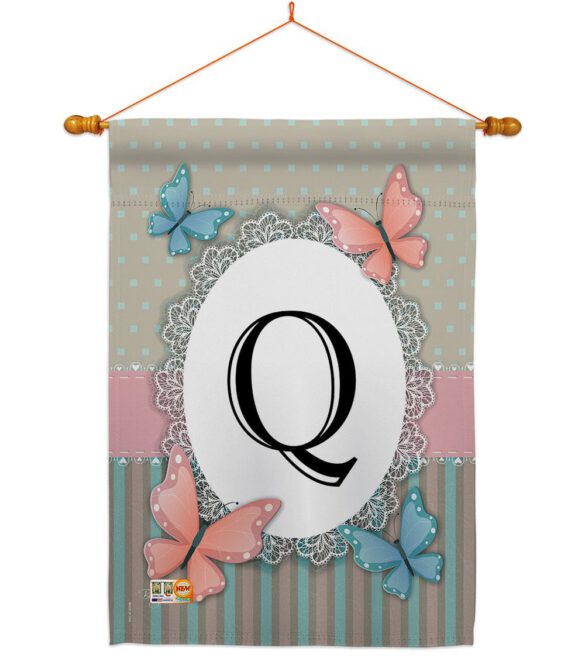 Butterflies Q Initial - Bugs & Frogs Garden Friends Vertical Impressions Decorative Flags HG130147 Made In USA - Image 14