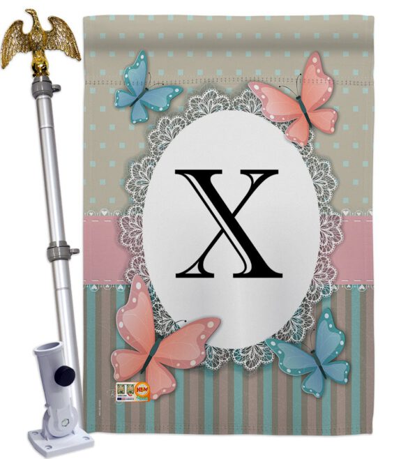 Butterflies X Initial - Bugs & Frogs Garden Friends Vertical Impressions Decorative Flags HG130154 Made In USA - Image 13