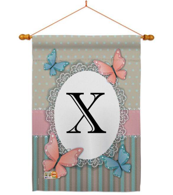 Butterflies X Initial - Bugs & Frogs Garden Friends Vertical Impressions Decorative Flags HG130154 Made In USA - Image 14