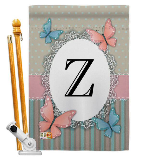 Butterflies Z Initial - Bugs & Frogs Garden Friends Vertical Impressions Decorative Flags HG130156 Made In USA - Image 5